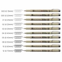 Set 10 Tiralíneas Pigma Micron Sakura Negro Manga Intermedio