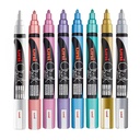 Marcador Tiza Liquida Uni-Ball UniChalk 8 Colores Metálico 5M