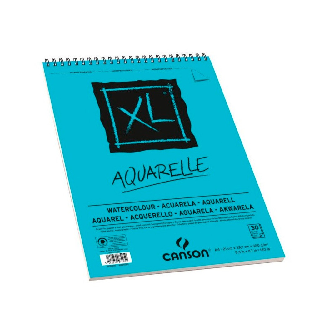 Croquera Canson XL Aquarelle 300gr 30 hjs A4 (21x29.7cm)