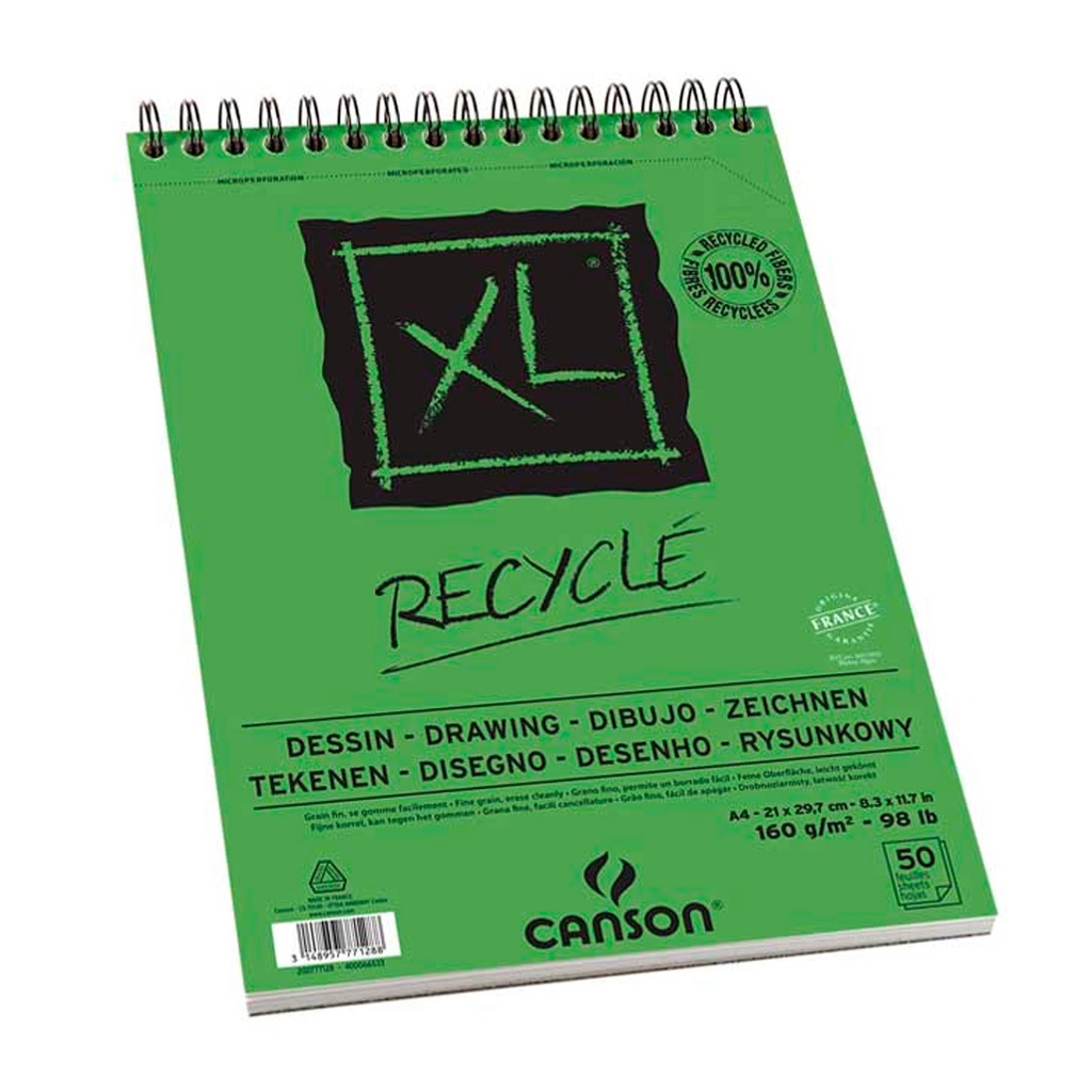 Croquera Canson XL Recycle 160gr 50 hjs A4 (21x29.7cm)