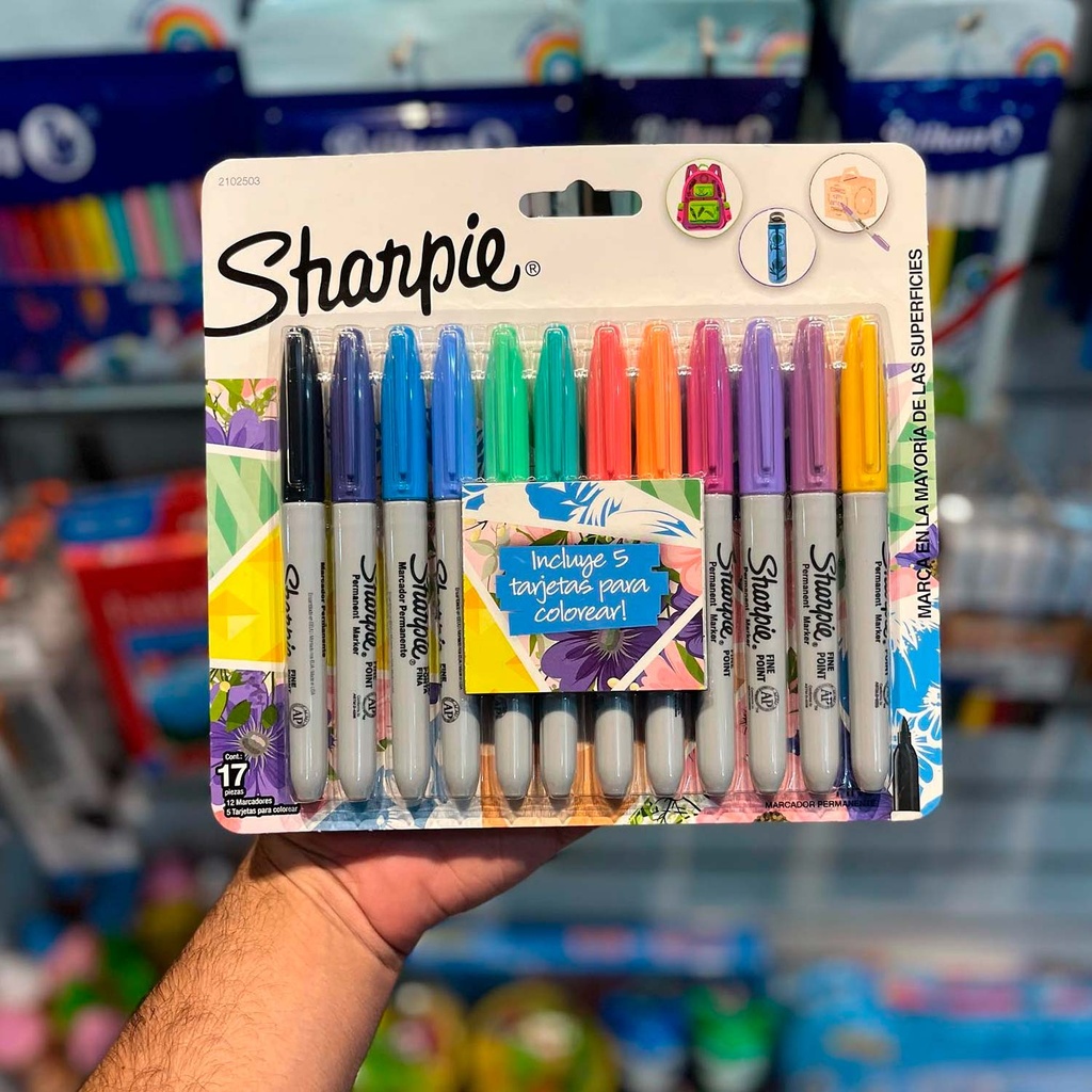 Marcador Sharpie punta Fina 12 Colores Girls Permanente