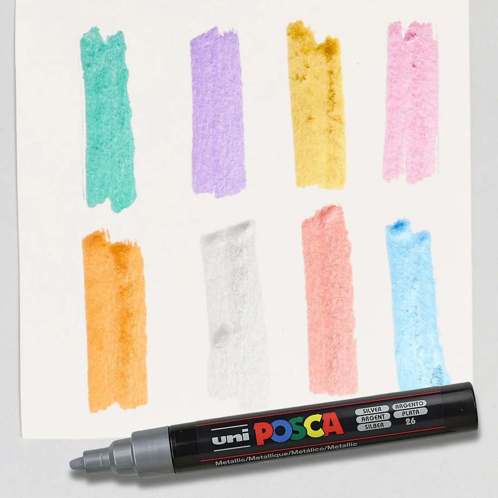 Marcador Uni Posca Set 8 Colores Metálicos 5M