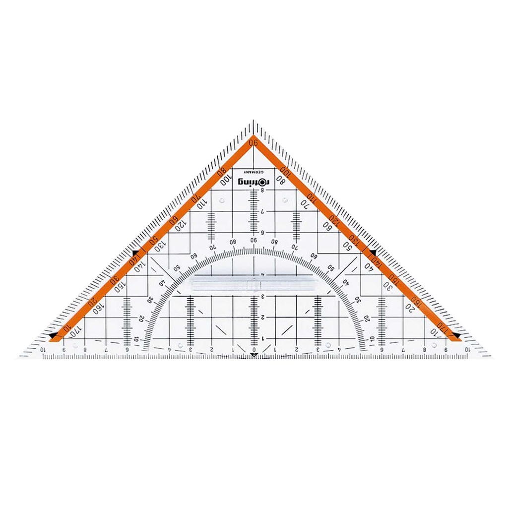 Escuadra Geometrica Rotring 45° Con Toma de Centro 23cm