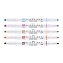 Marcadores Zebra Mildliner Doble Punta Colores Cálidos 5ud