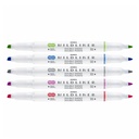 Marcadores Zebra Mildliner Doble Punta Colores Fríos 5ud