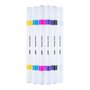 Marcadores Acrílicos Adix Punta Brush/Fina 6 Colores