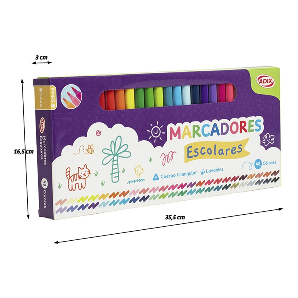 Marcadores Adix 48 Colores