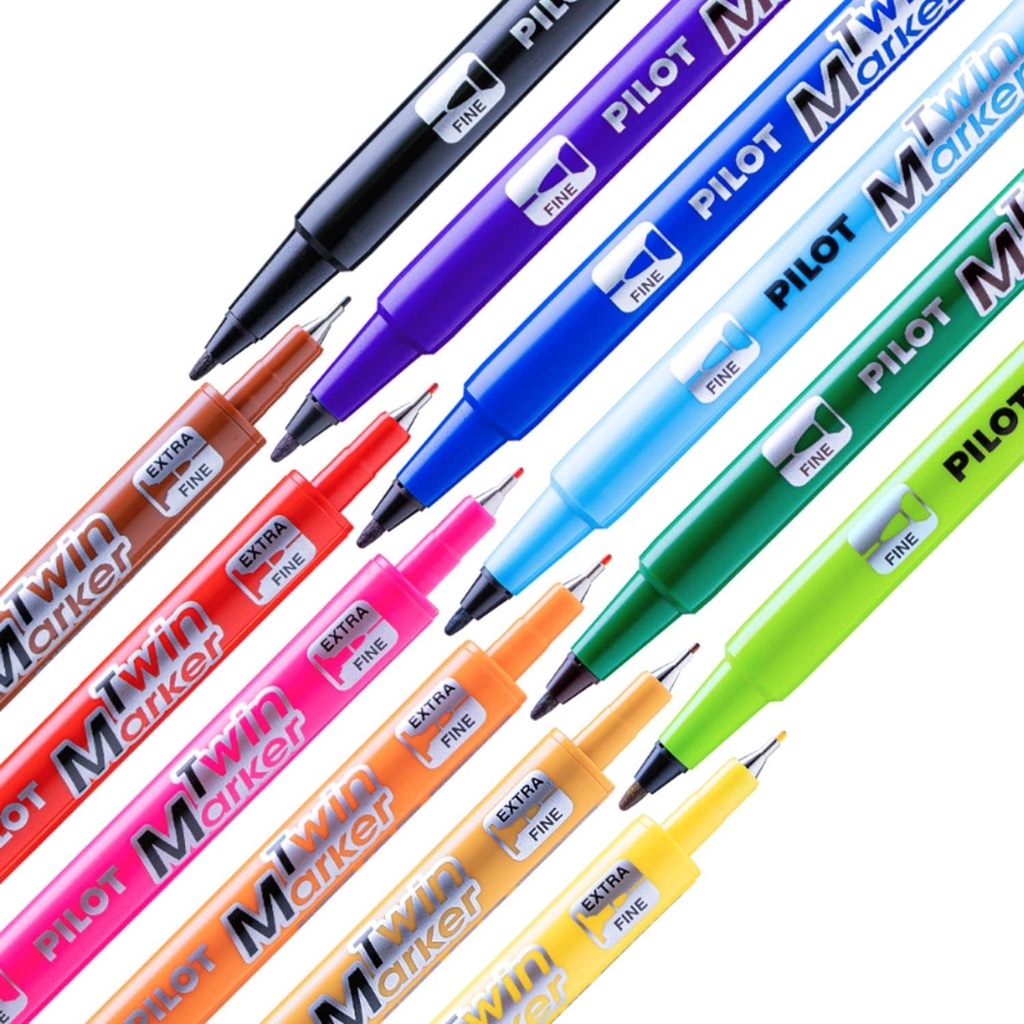 Marcadores Pilot Doble Punta 12 Colores
