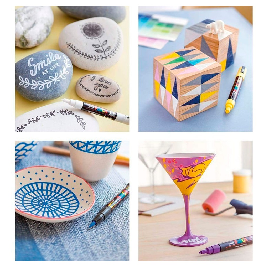 Marcador Uni Posca 16 Colores 3M (0.9 mm-1.3mm)