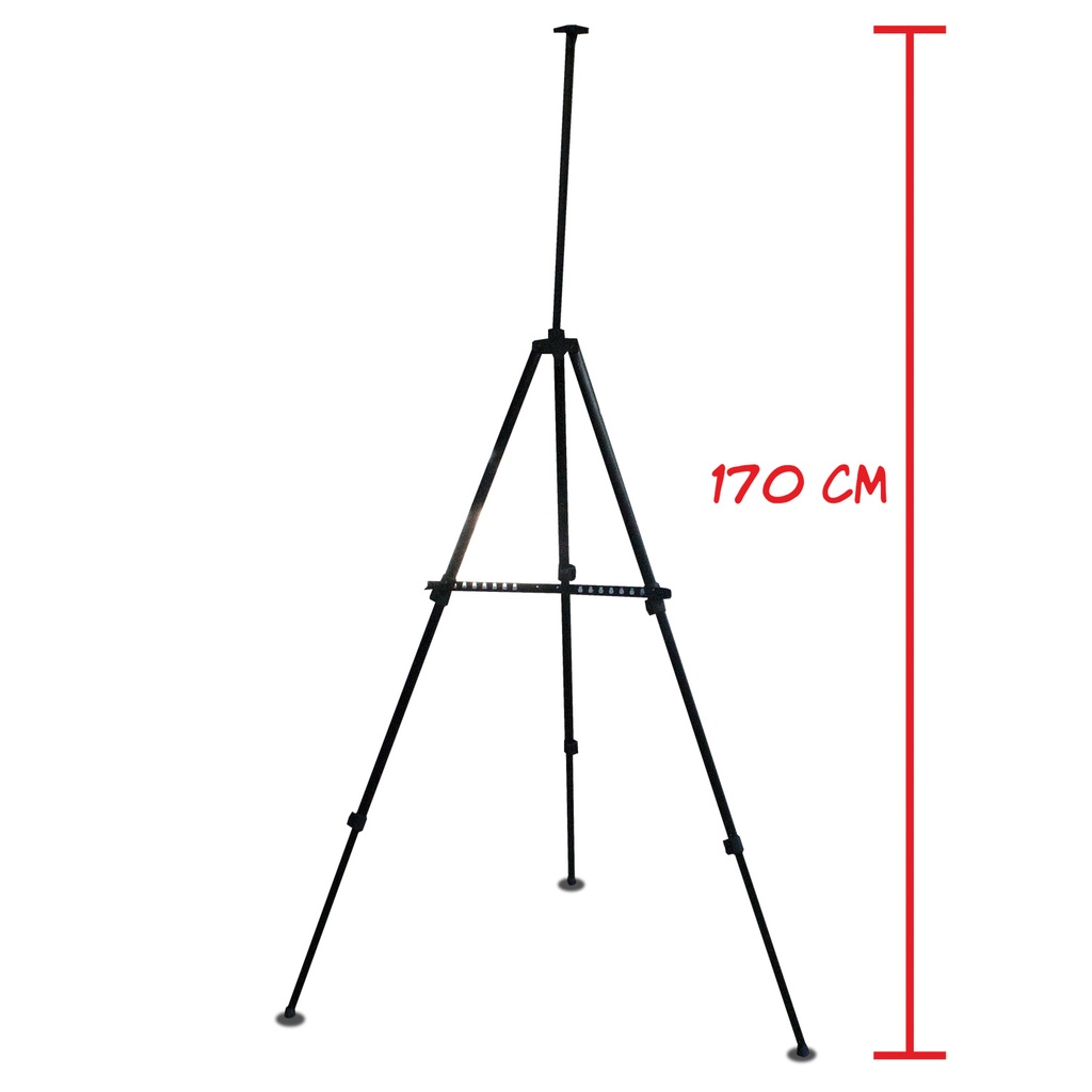 Atril plegable de aluminio negro 170cm con estuche transportador