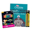 Libro Mandala de Animales + 36 Lápices de Colores