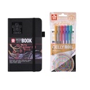 Sketchbook Sakura Hoja Negra 9x14+Set 6 Gelly Roll Metálicos