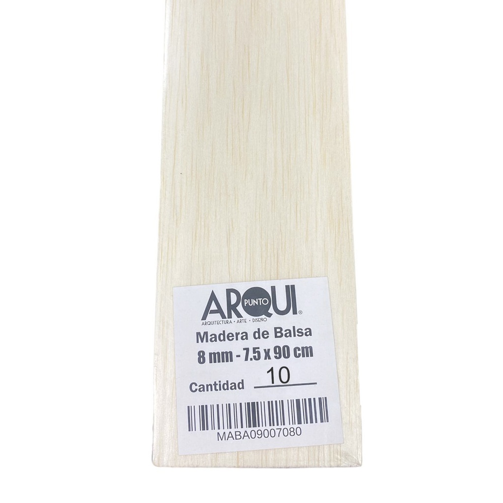 Madera de Balsa Formato 7.5x90cm Grosor 8mm (10ud)