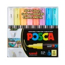 Marcador Uni Posca set 8 Colores Pastel 1M (0.7mm)