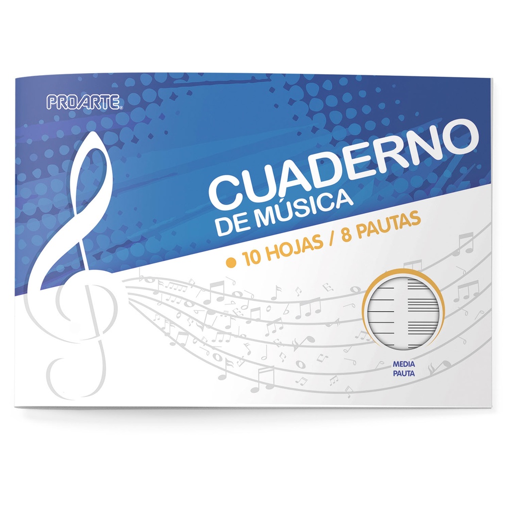 Cuaderno de Música Proarte 1/2 Pauta 10hjs 26x17.7cm