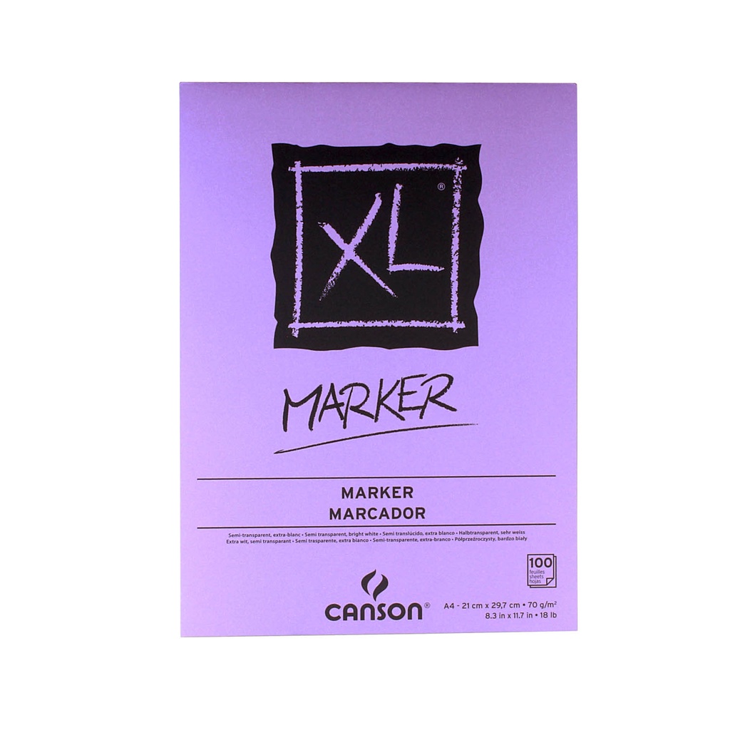 Block Canson XL Marker 70gr 100 hjs A4 (21x29.7cm)