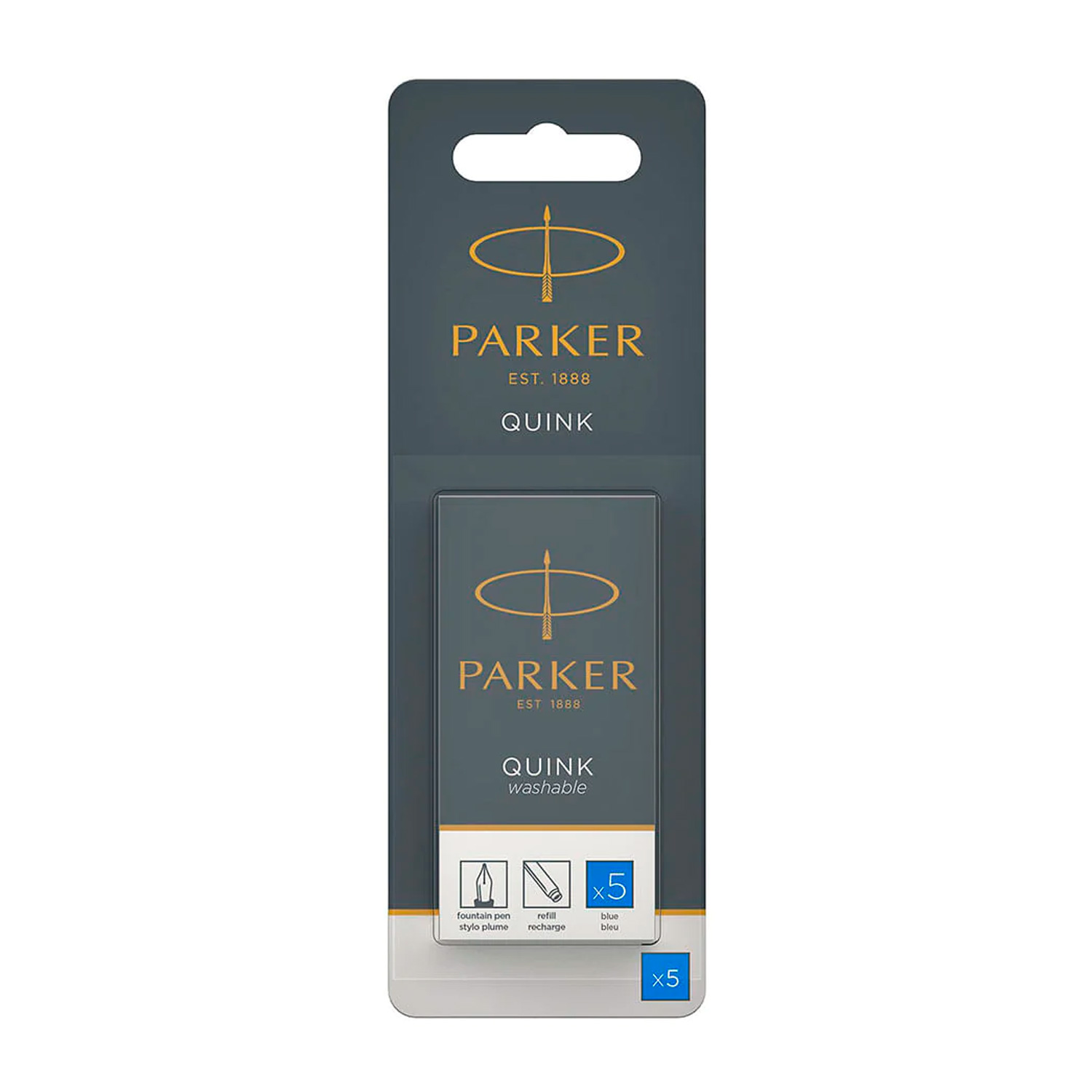 Cartucho largo de tinta para pluma Parker (5ud)