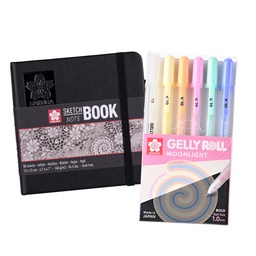 [PROMO30] Sketchbook Sakura Blanco Crema 12x12+ Set Gelly Roll Pasteles