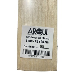 [MBPA0900701050] Madera de Balsa Formato 7.5x90cm Grosor 1mm (50ud)