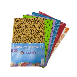 [380-3040118] Goma Eva 20x30cm Hand Diseños B 6 Hojas