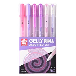 [XPGB-AS6A] Set Lapiz Gel Gelly Roll Sakura Rosado y Morados