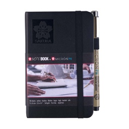 [94150001] Sketchbook Sakura Hoja Blanco 9x14 cm Negro + Pigma Micron PN Negro