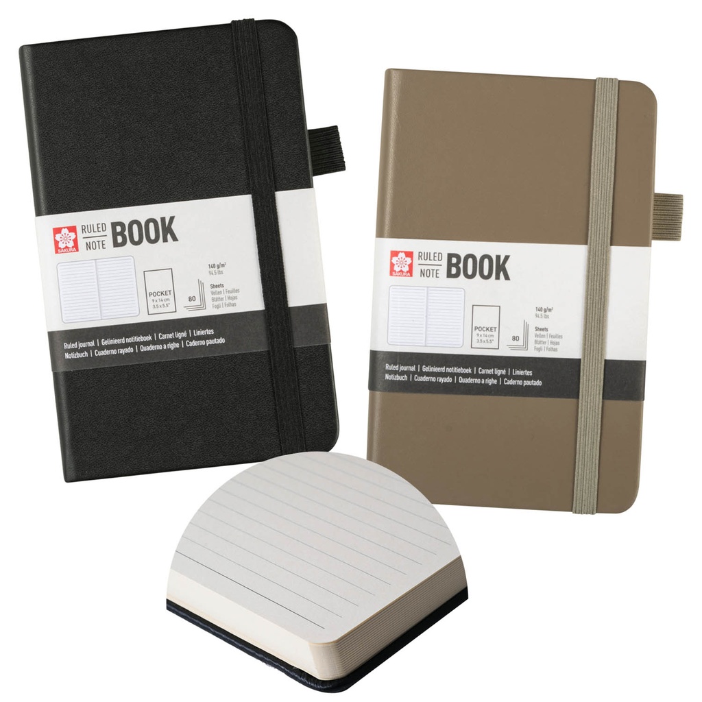 Libreta Sakura Hoja Crema con Lineas 9x14cm