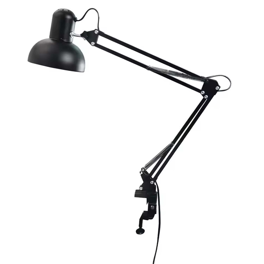Lampara de Escritorio Negra Brazo Flexible con Clip