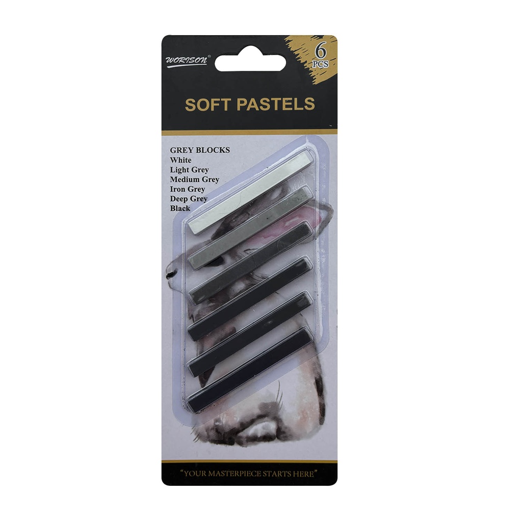 Pastel Seco En Barra 6 Tonos Grises