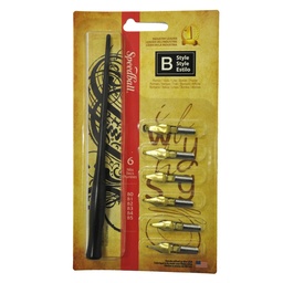 [2956] Set de plumilla caligráfica tipo "B" punta circular Speedball