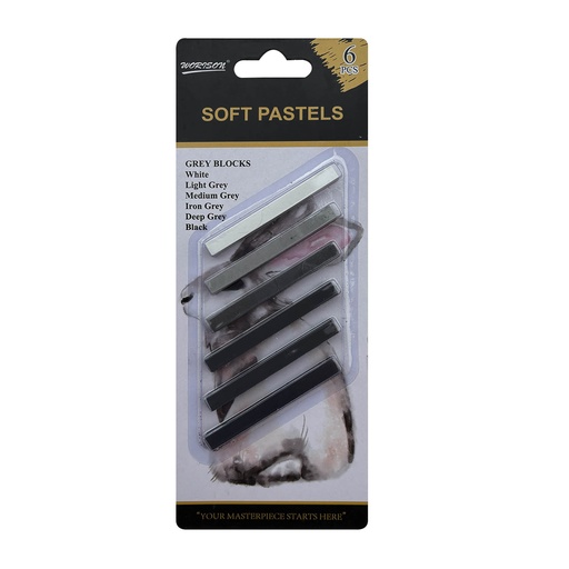 Pastel Seco En Barra 6 Tonos Grises